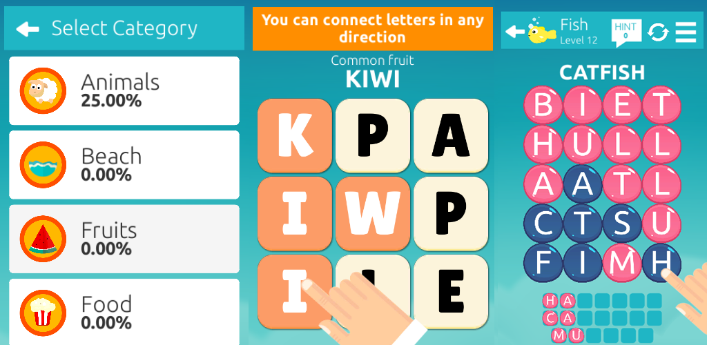 free word connect game swipe letters